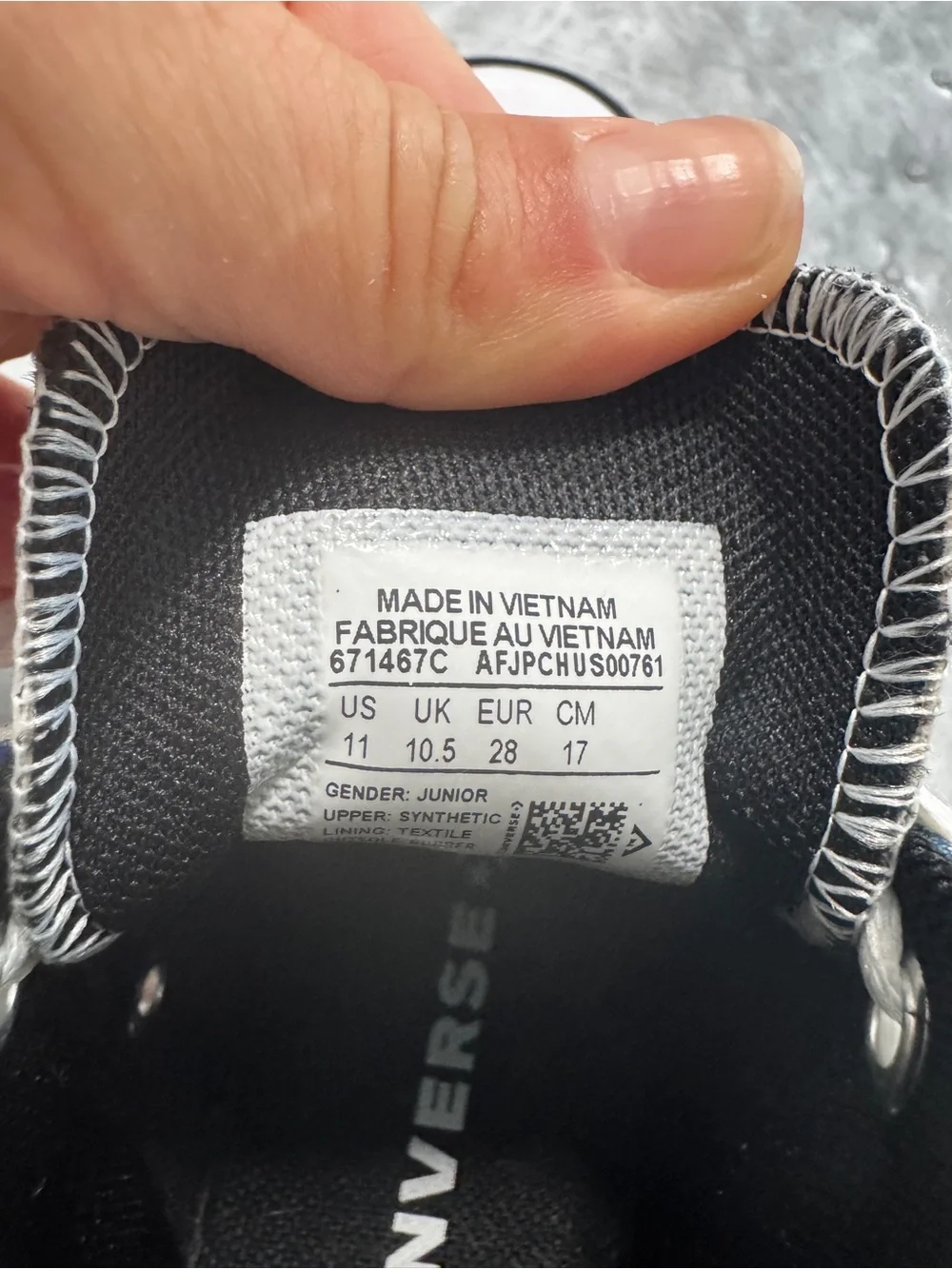 Converse Black and White Junior Low Top Sneakers